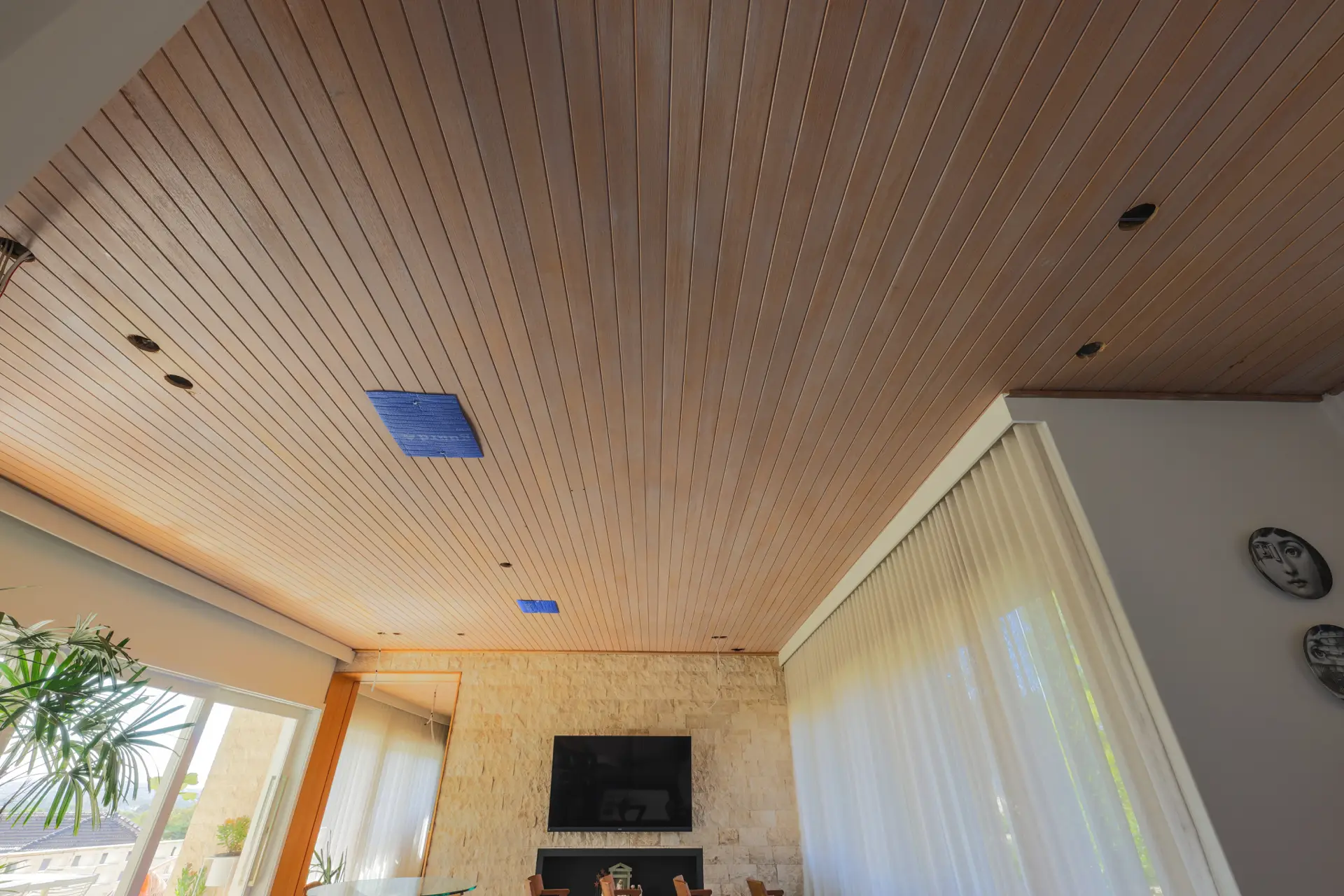 Timber ceiling lining detail