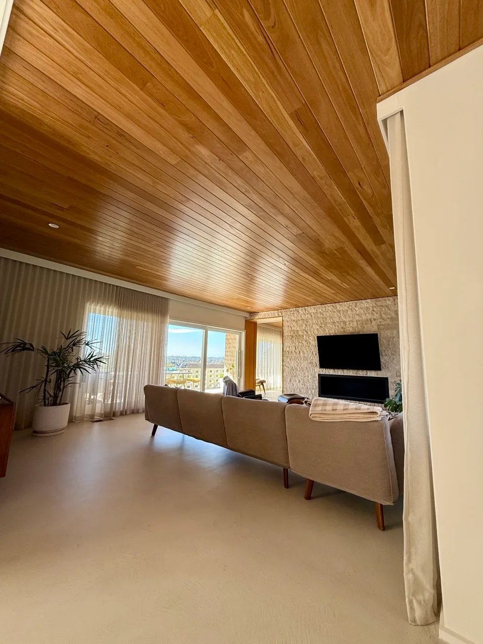 Merbau deck alongside the home